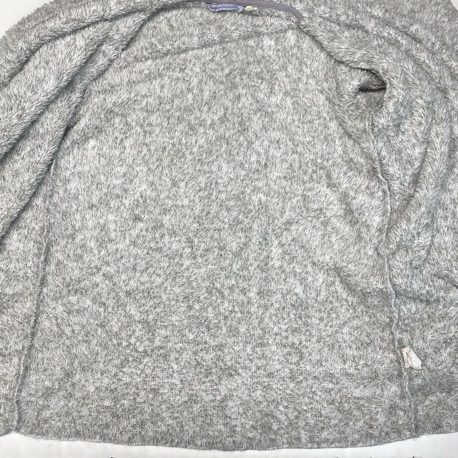 Soft Surroundings Hugs Gray Plush Poly Sherpa Cardigan Jacket Cozy Sz Medium