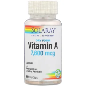 Solaray Emulsified Dry Vitamin A 25,0000 IU 60 Caps