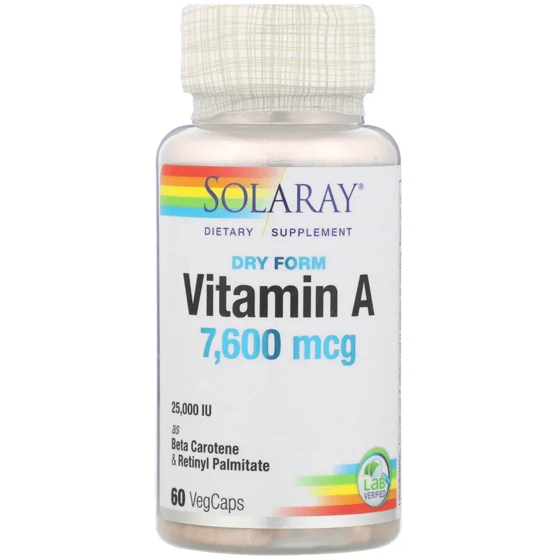 Solaray Emulsified Dry Vitamin A 25,0000 IU 60 Caps