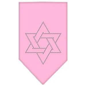 Star Of David Rhinestone Bandana Light Pink Small