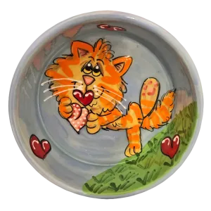 Tabby Love Pottery Cat Dish by Debby Carman