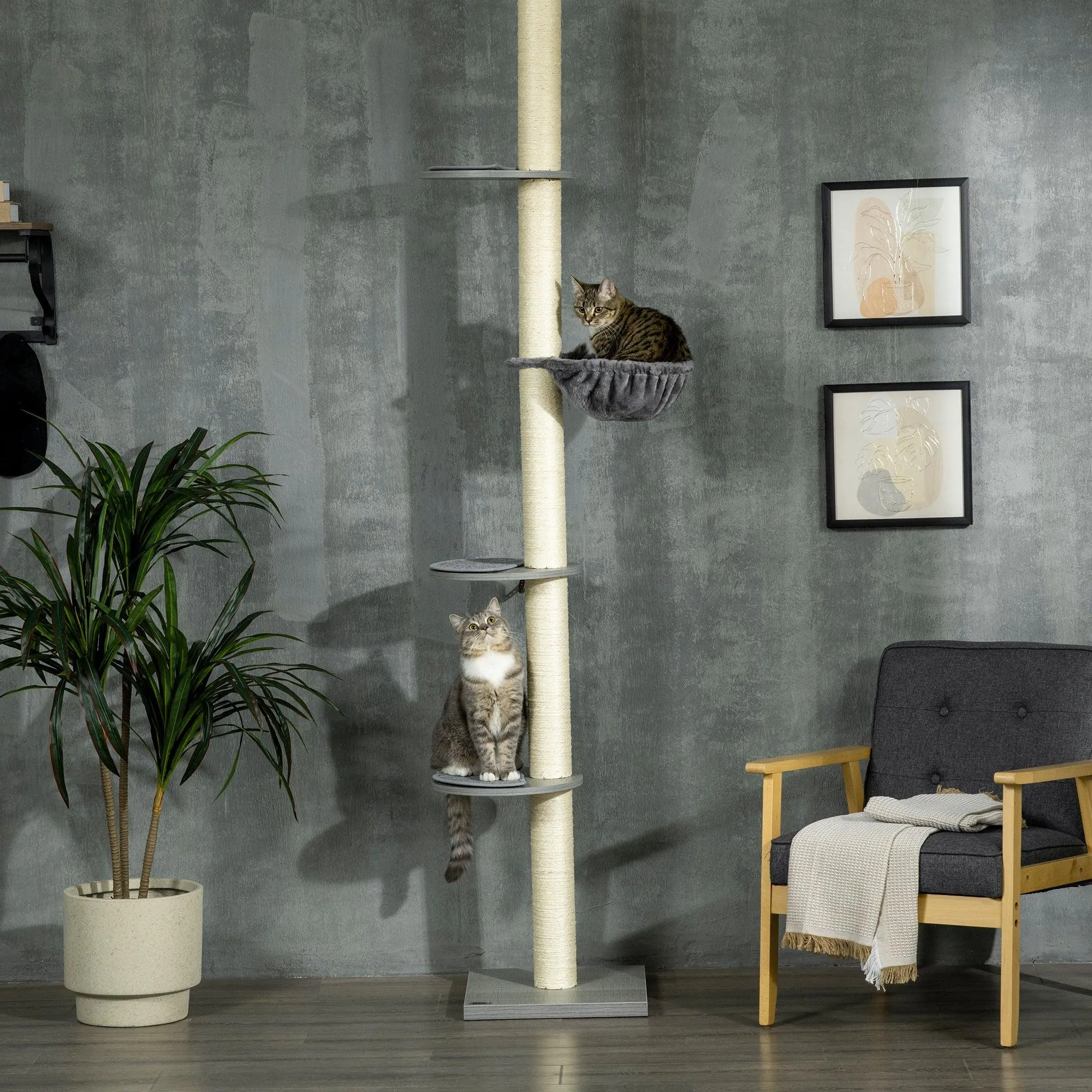 Tall Cat Tree with Hammock, Scratching Post