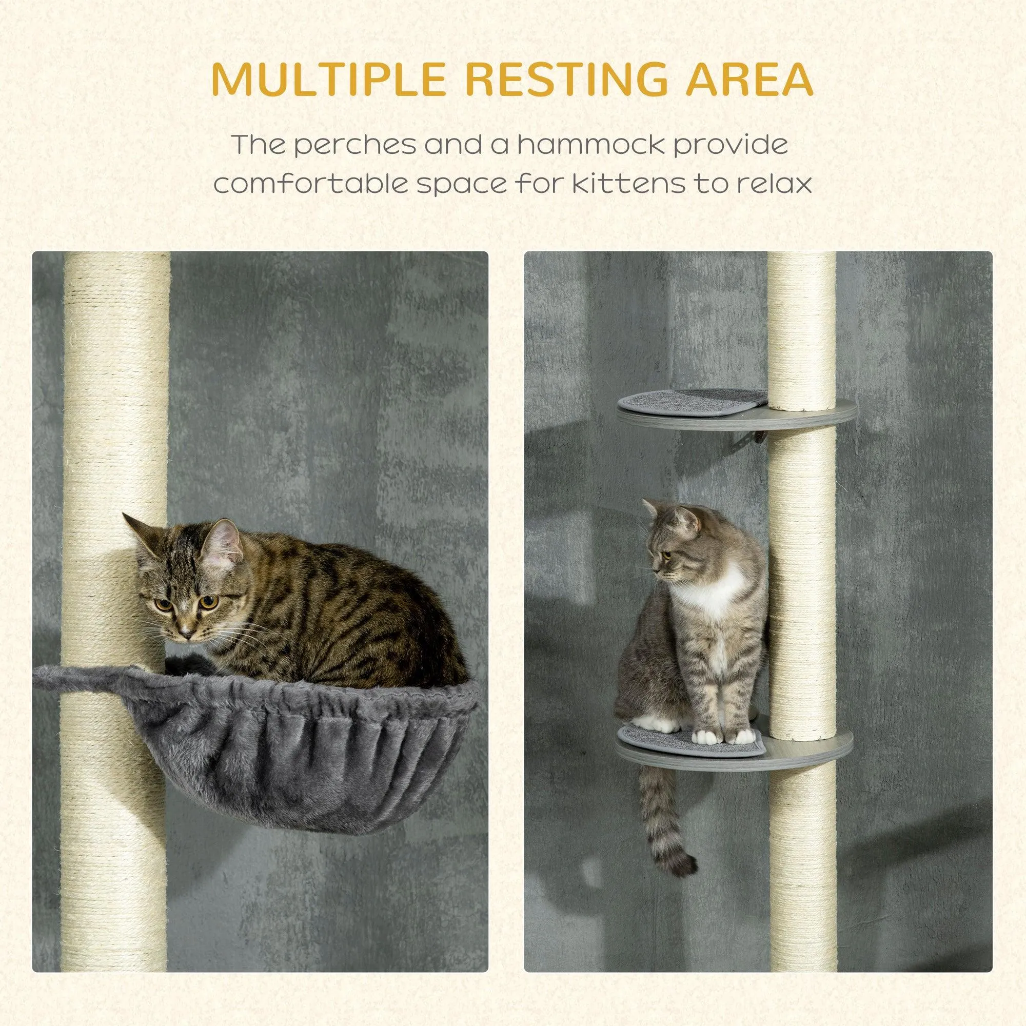 Tall Cat Tree with Hammock, Scratching Post