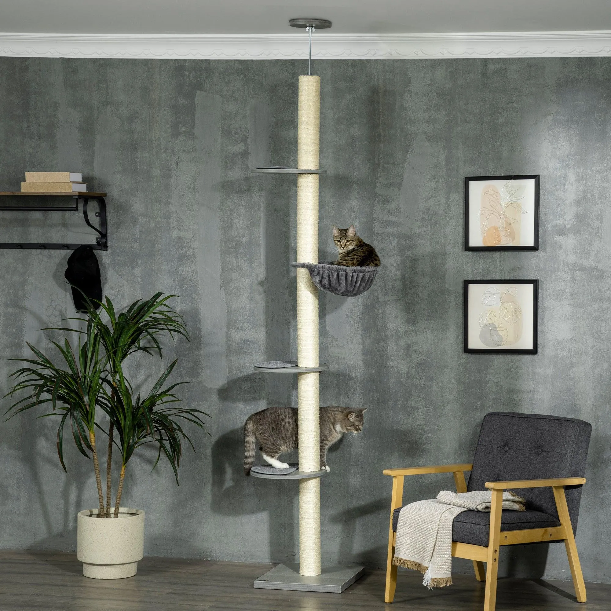 Tall Cat Tree with Hammock, Scratching Post
