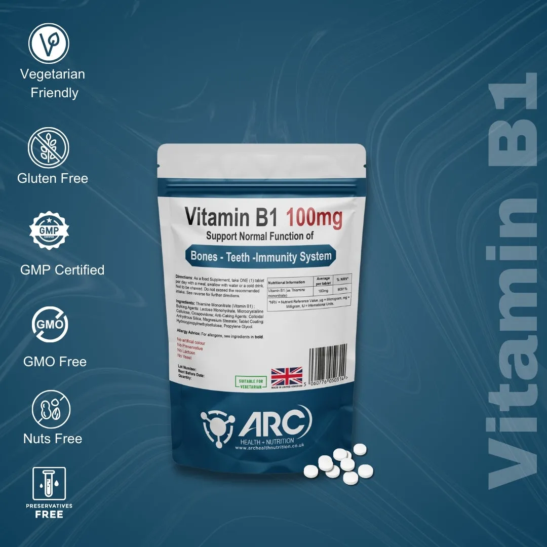 Thiamine 100mg Vitamin B1 - High Strength Tablets
