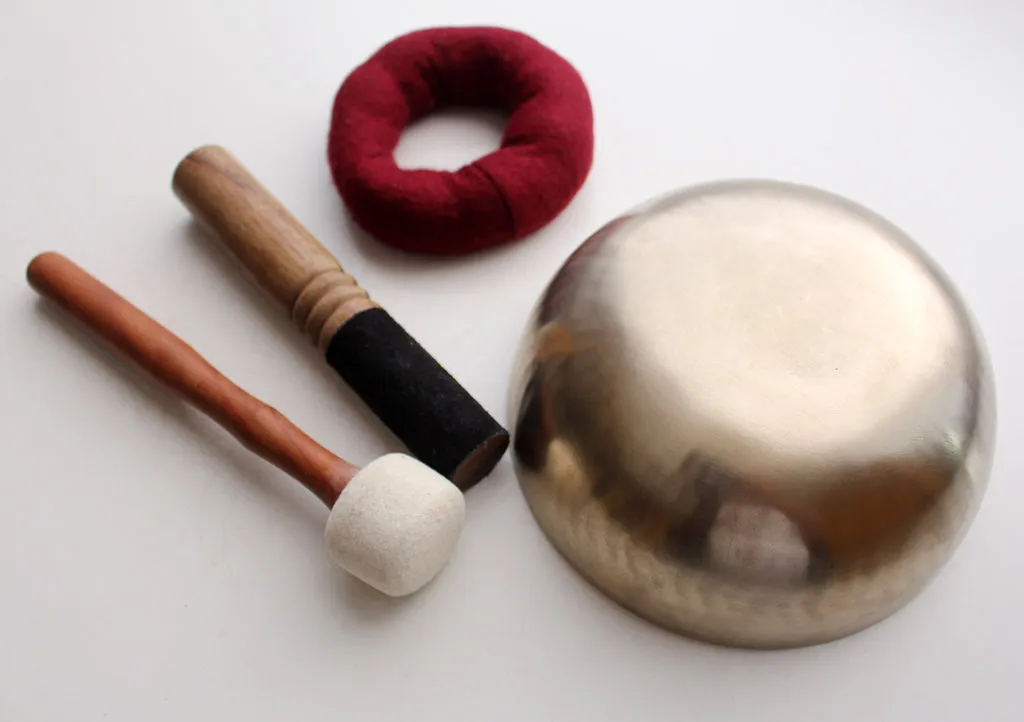 Tibetan Healing Zen Singing Bowl 7"/19.9 cm with Cushion and Mallet Note # F
