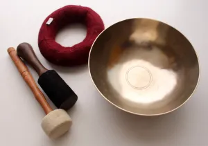 Tibetan Healing Zen Singing Bowl with Cushion and Thick Mallet Note# F