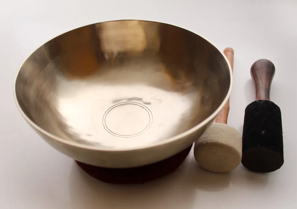 Tibetan Healing Zen Singing Bowl with Cushion and Thick Mallet Note# F