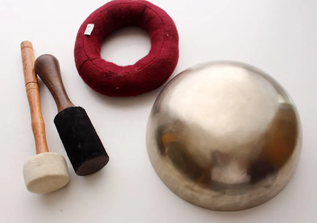 Tibetan Healing Zen Singing Bowl with Cushion and Thick Mallet Note# F