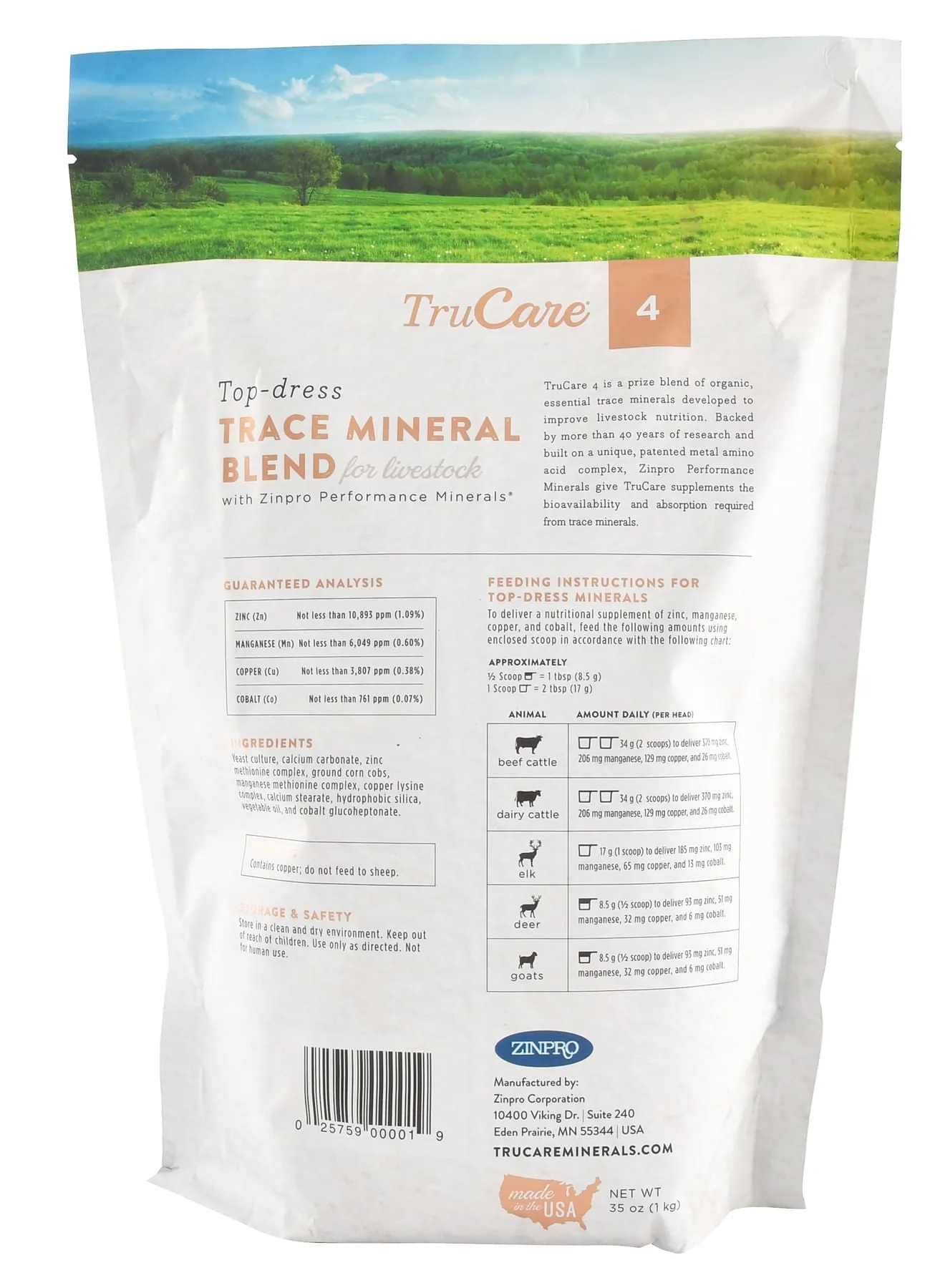 TruCare 4 Top Dress Trace Mineral Blend for Livestock, 35 oz