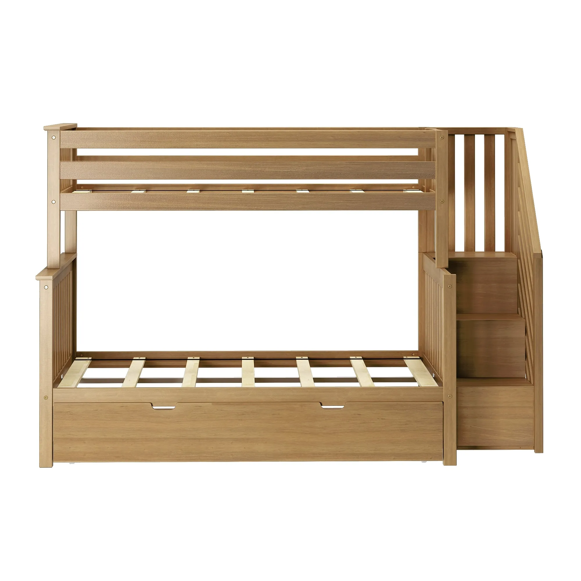 Twin Over Full Bunk Bed With Stairs & Trundle