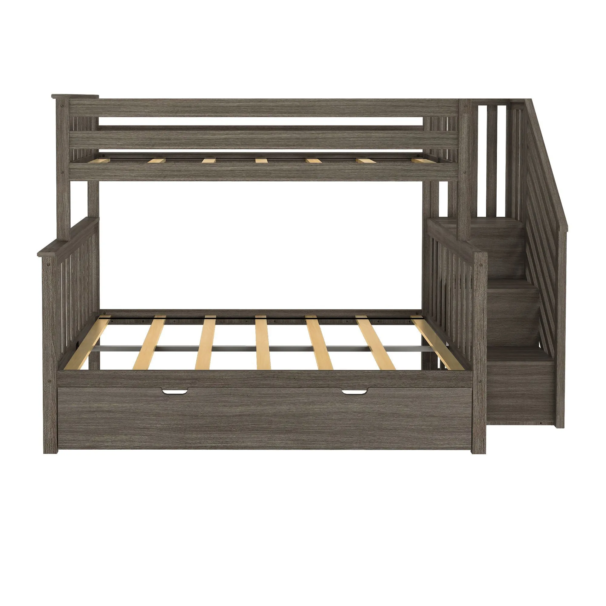Twin Over Full Bunk Bed With Stairs & Trundle