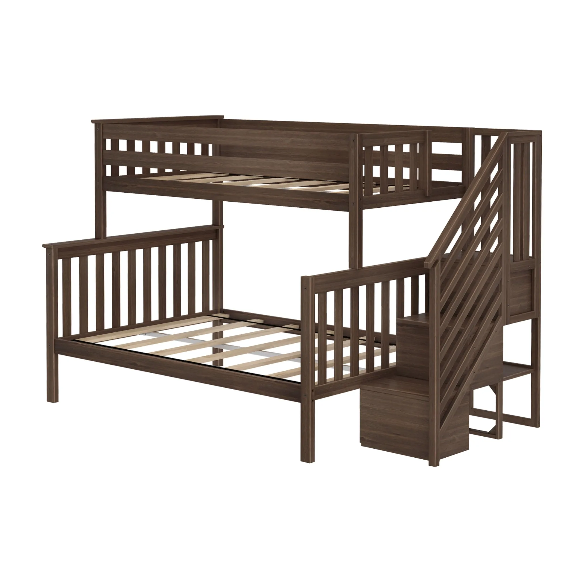 Twin Over Full Bunk Bed With Stairs