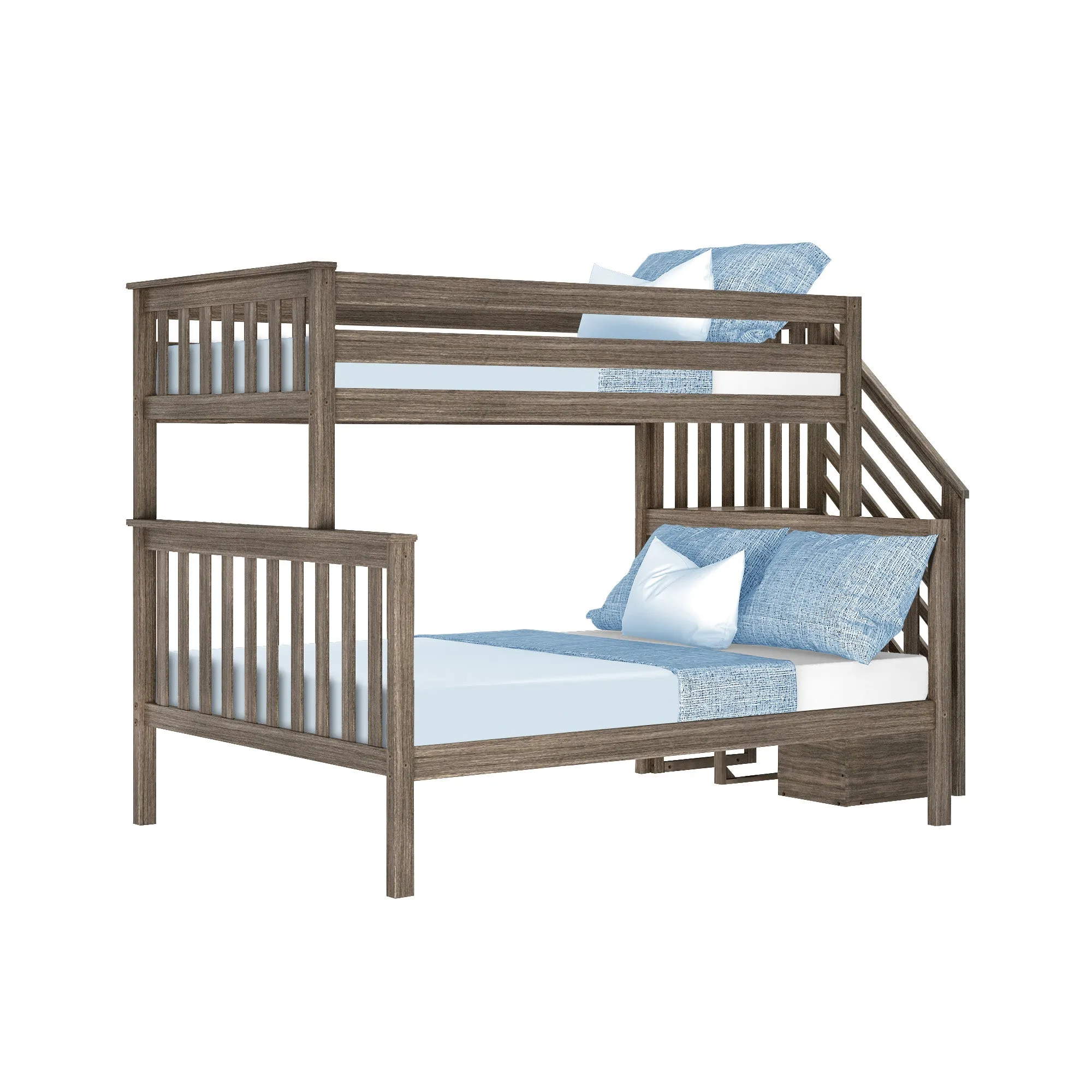 Twin Over Full Bunk Bed With Stairs