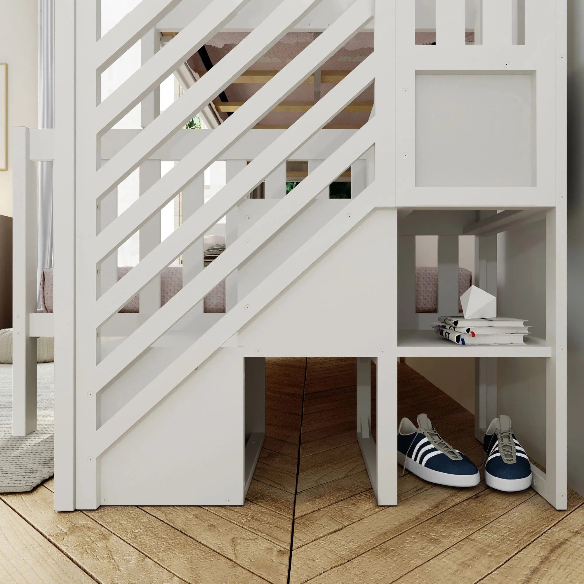 Twin Over Full Bunk Bed With Stairs