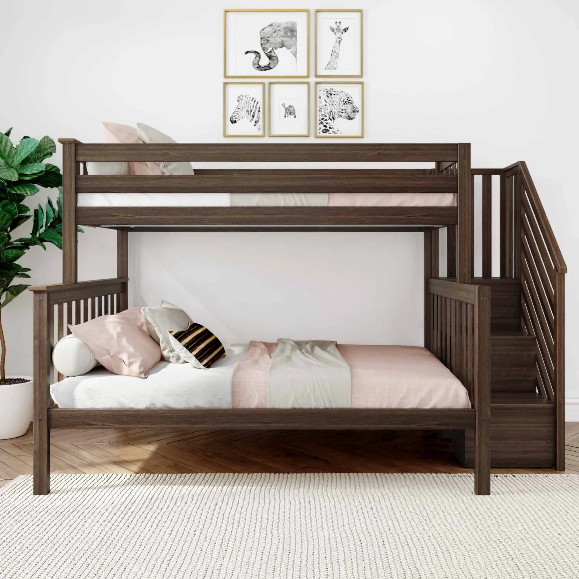 Twin Over Full Bunk Bed With Stairs