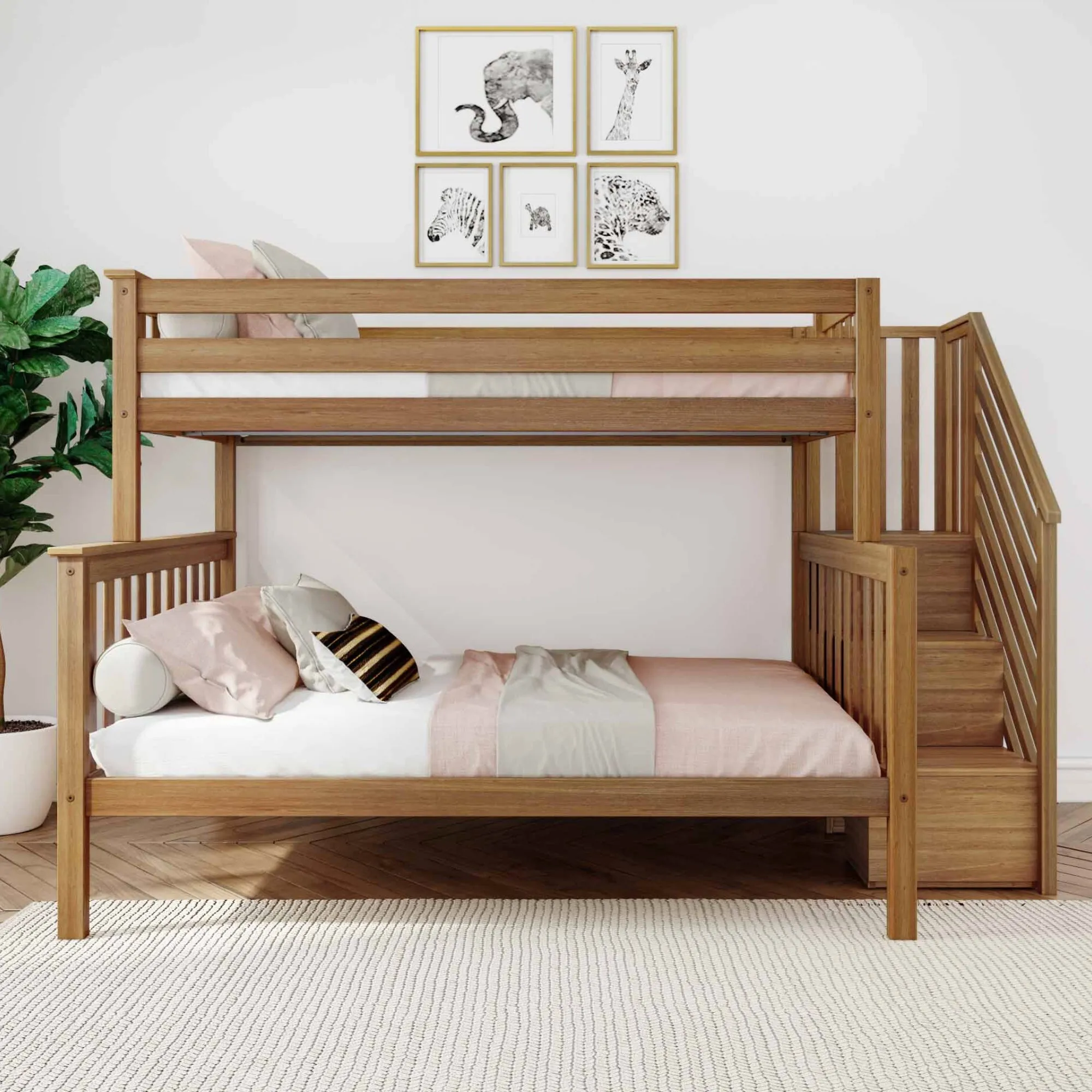 Twin Over Full Bunk Bed With Stairs