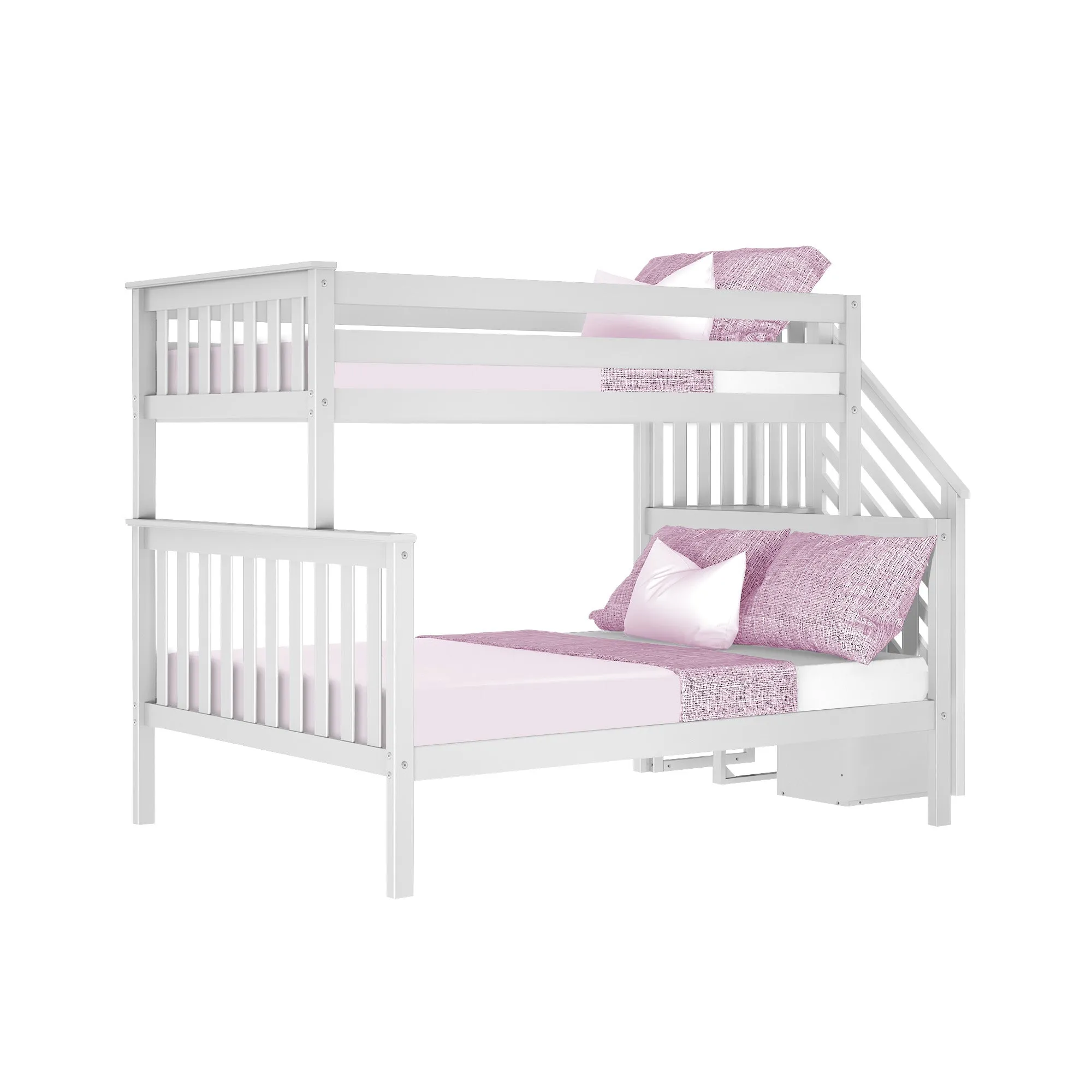 Twin Over Full Bunk Bed With Stairs