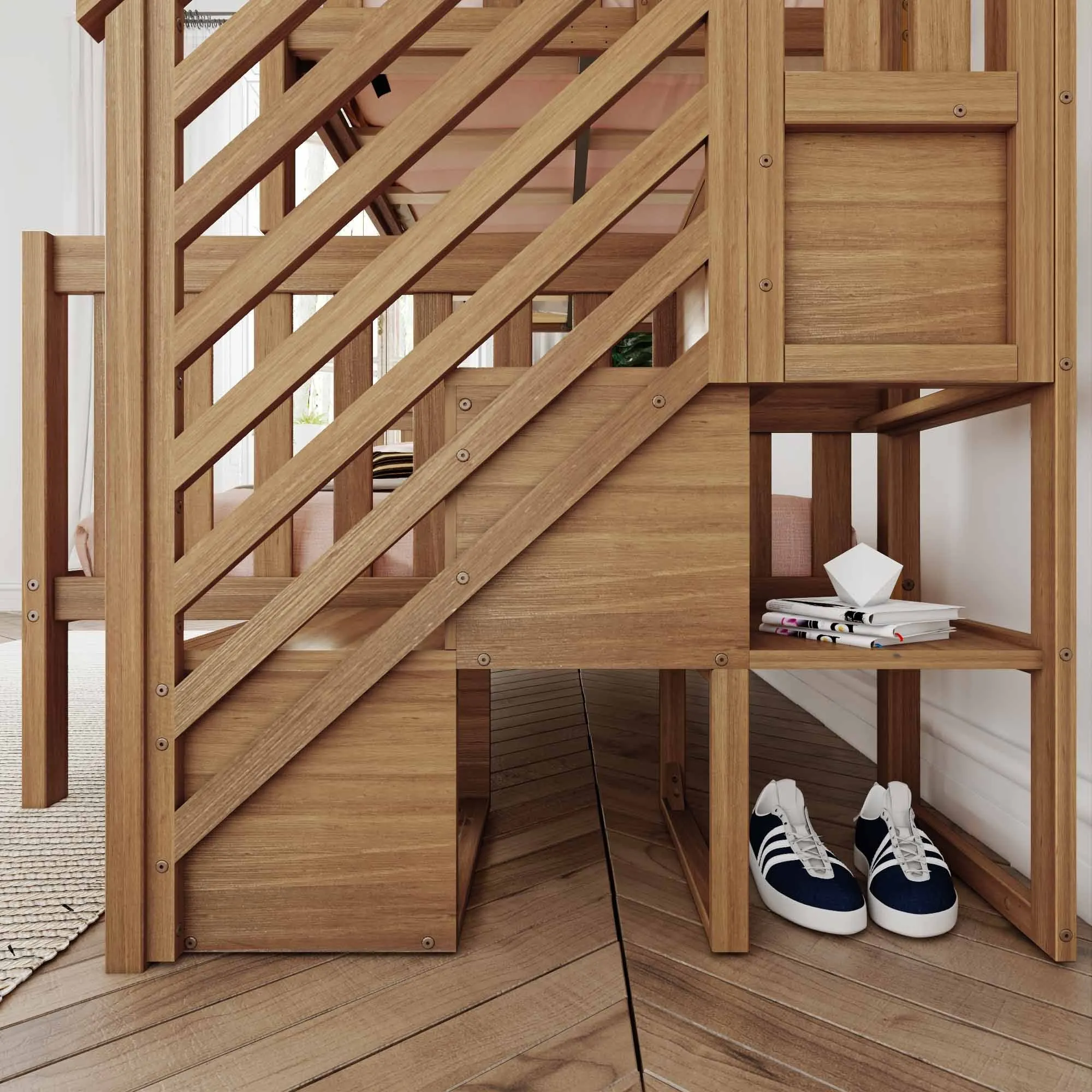 Twin Over Full Bunk Bed With Stairs