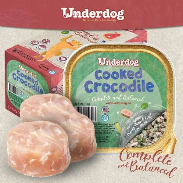 Underdog Cooked Crocodile Fresh Frozen Dog Food 1.2kg