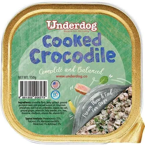 Underdog Cooked Crocodile Fresh Frozen Dog Food 1.2kg