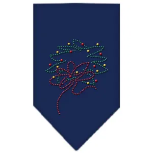 Wreath Rhinestone Bandana Navy Blue Small