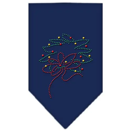 Wreath Rhinestone Bandana Navy Blue Small