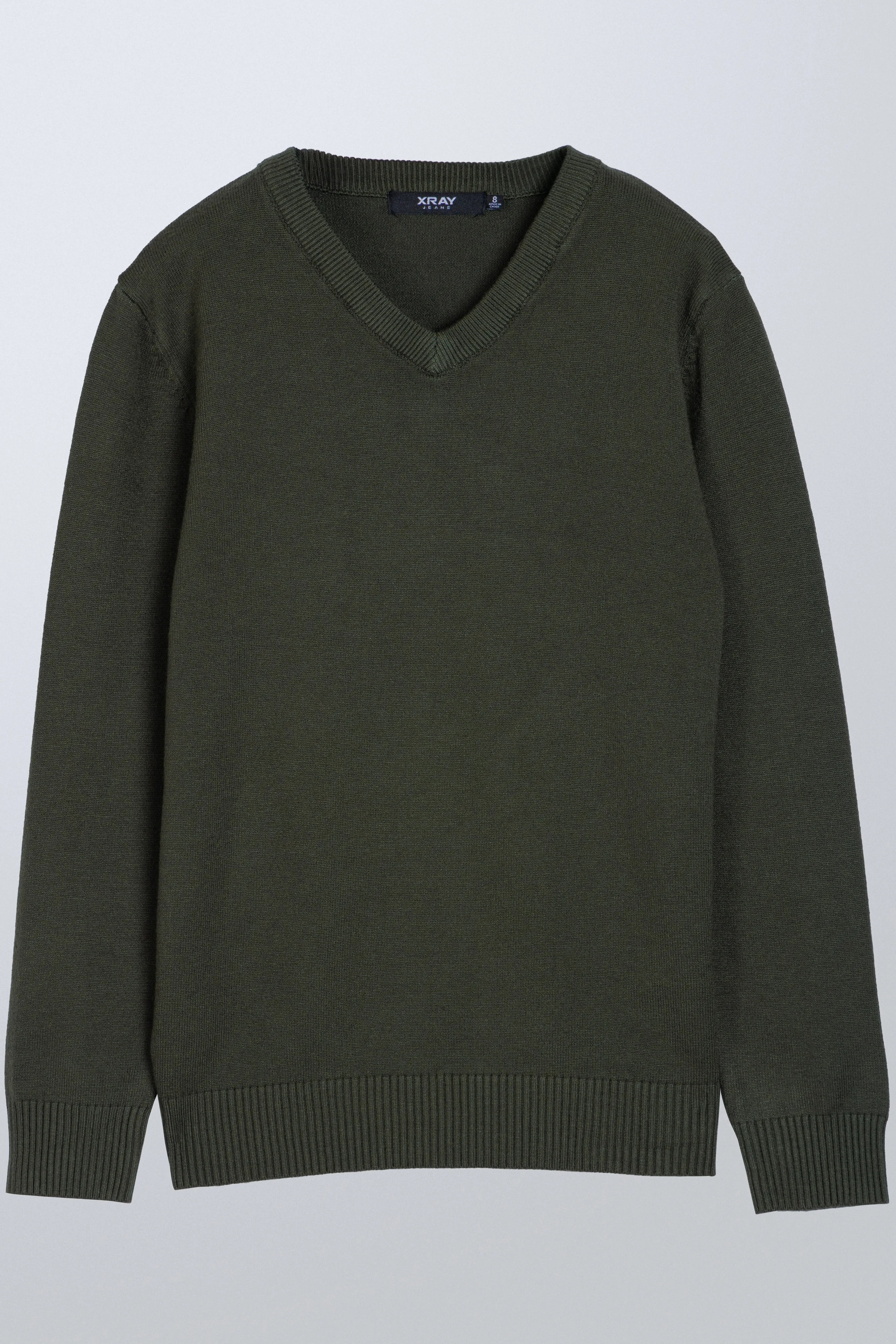 X RAY Boys and Kids Soft Slim Fit Middleweight Pullover Sweaters Basic V-Neck Sweater