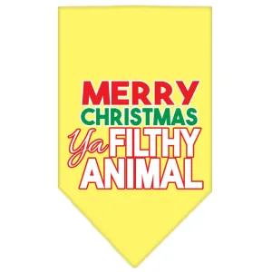 Ya Filthy Animal Screen Print Pet Bandana Yellow Size Large