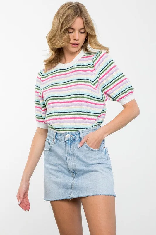 You Brighten My Day Striped Top