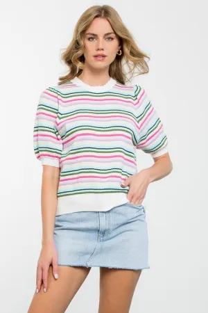 You Brighten My Day Striped Top