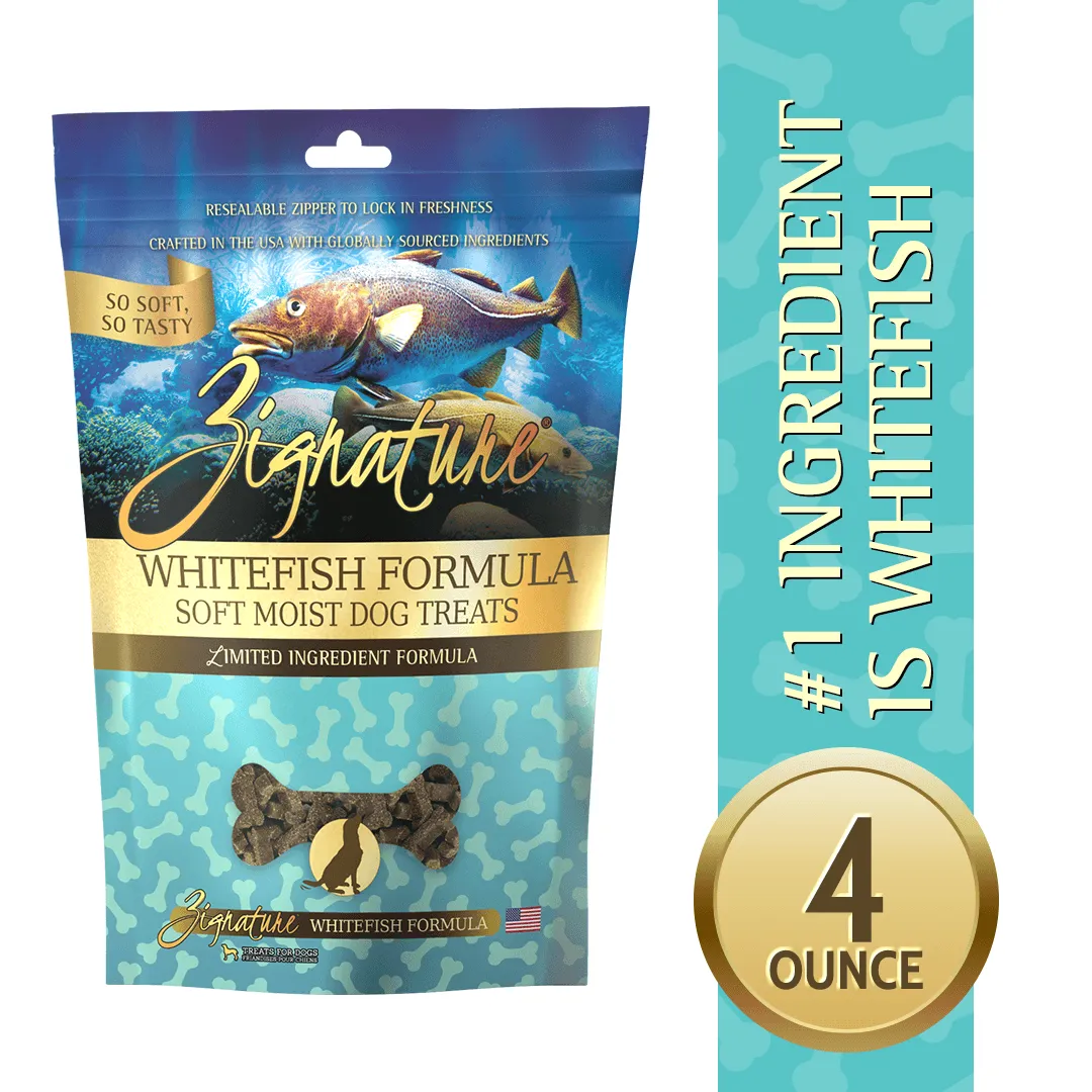 Zignature Whitefish Formula Soft Moist Treats for Dogs