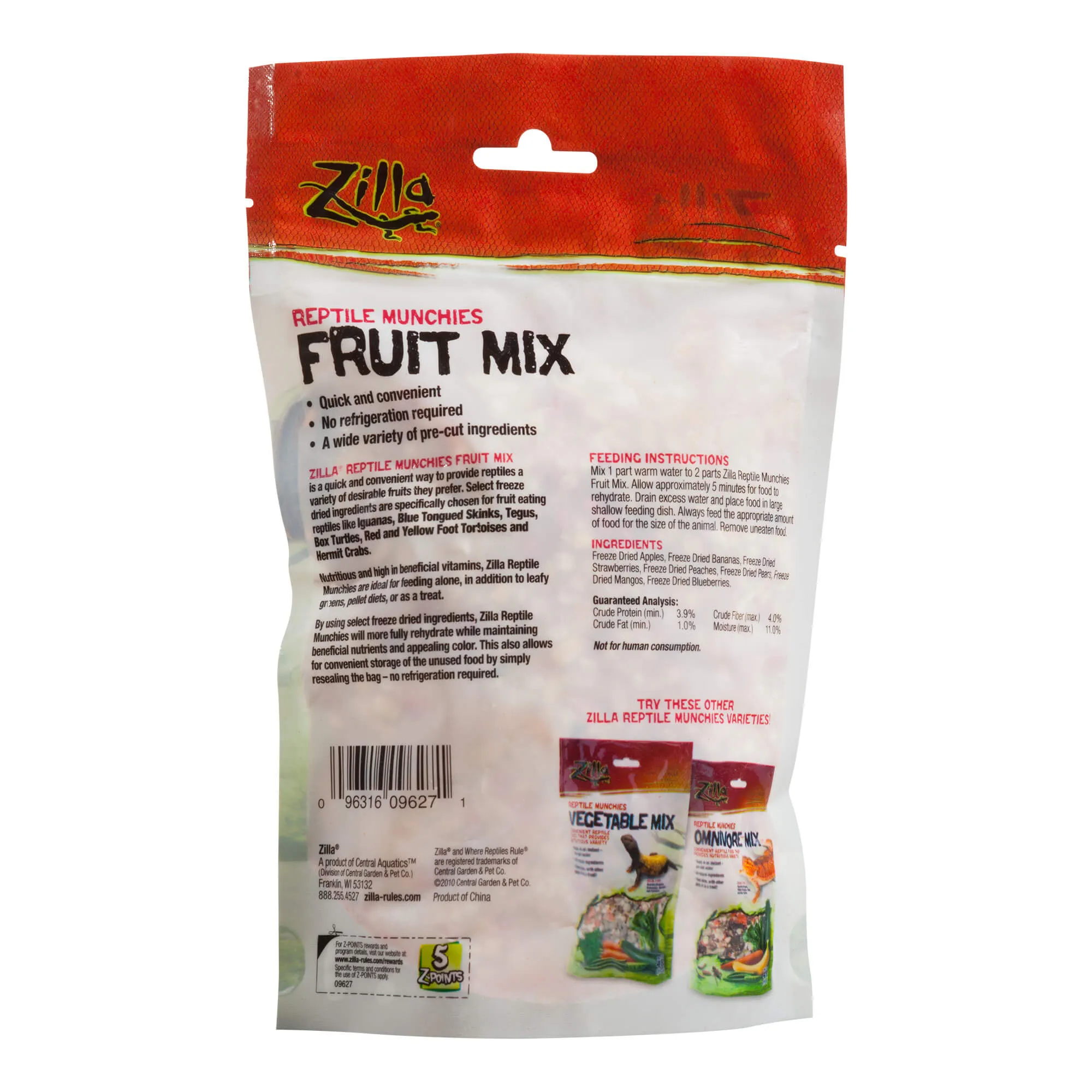 Zilla Reptile Munchies Fruit 4 oz